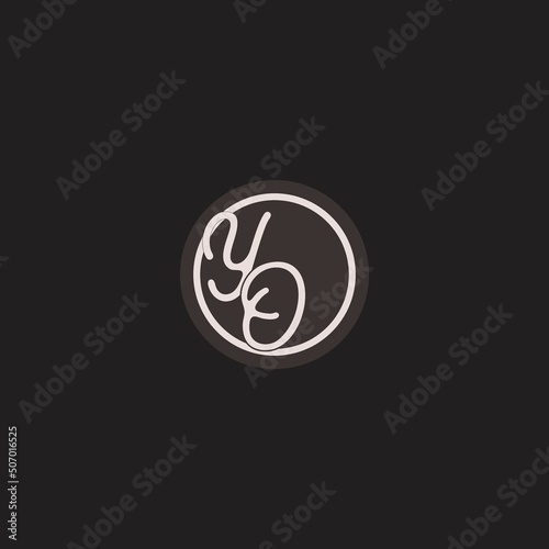 Initials YO logo monogram with creative elegant circle line design