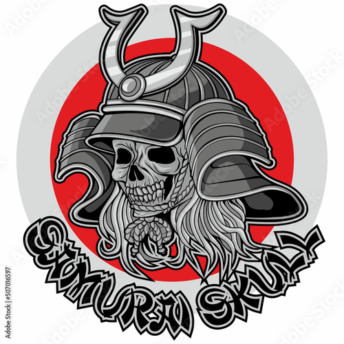 samurai skull, grunge vintage design t shirts