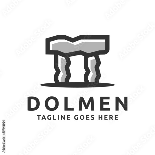 dolmen stone megalith logo design
