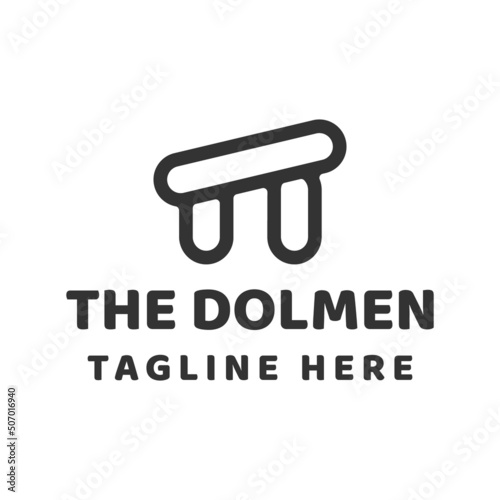 dolmen stone megalith logo design photo