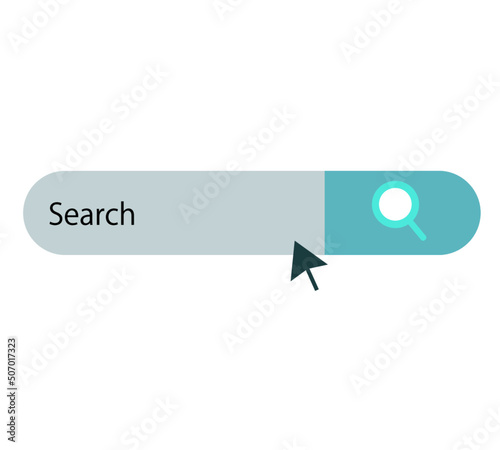 Search bar icon.  Arrow pointer. Vector illustration 