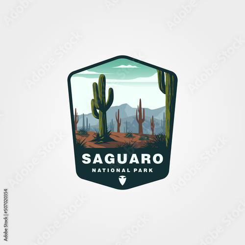 vector of saguaro national park logo patch vector symbol illustration design photo