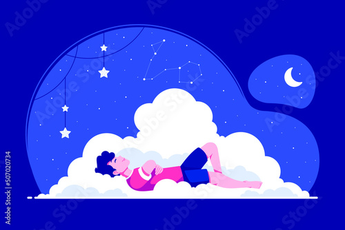 peaceful sleep concept illustration background