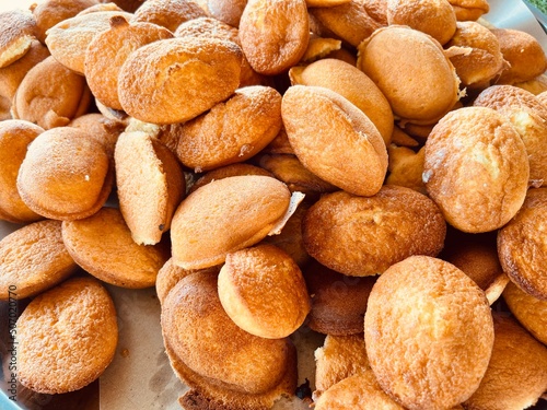 pile of almonds.Buah Hulu or Akok is the name of traditional sweet in kelantan of Malaysia for selling