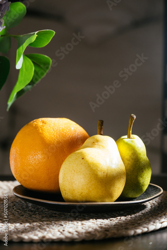 pears on a table