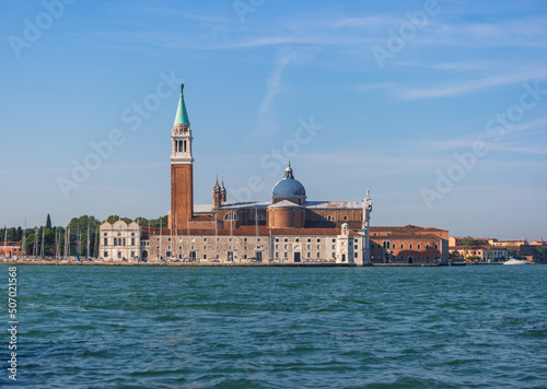 Venice, Italy. Venetian cityscape with the Cathedral of San Giorgio Maggiore.