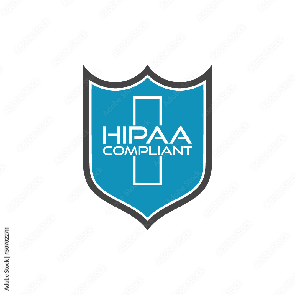 Healthcare Information Portability and Accountability Act. HIPAA compliant shield icon Healthcare Information Portability and Accountability Act. HIPAA compliant shield icon