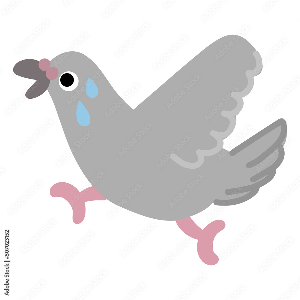 走るハトのイラスト 焦って逃げる 走るハトのイラスト 焦って逃げる