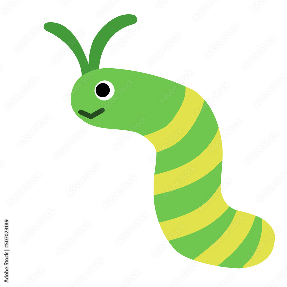 Fototapeta premium 芋虫（青虫）のシンプルなイラスト