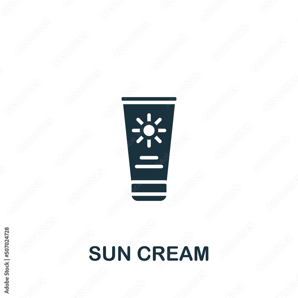 Sun Cream icon. Monochrome simple Summer icon for templates, web design and infographics Sun Cream icon. Monochrome simple Summer icon for templates, web design and infographics