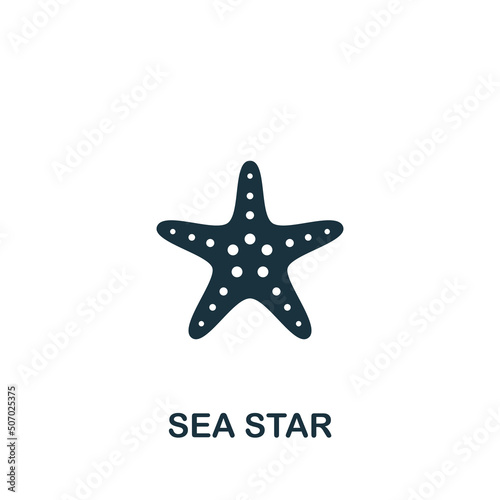 Sea Star icon. Monochrome simple Summer icon for templates, web design and infographics