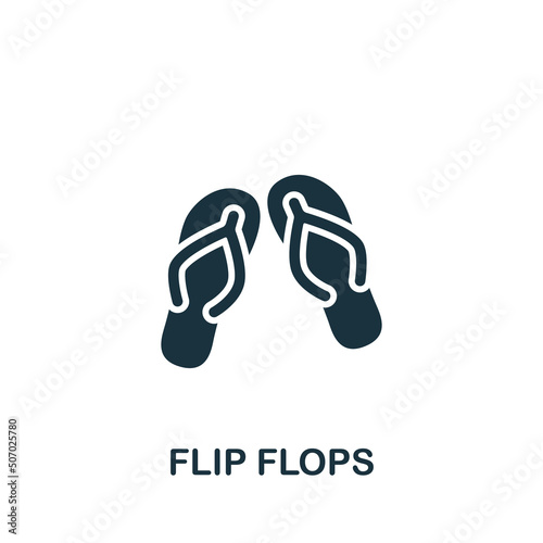 Flip Flops icon. Monochrome simple Summer icon for templates, web design and infographics