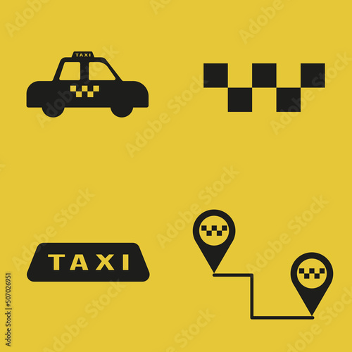 taxi sign set