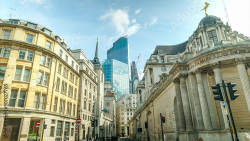 City of London time lapse of financial buildings - London - UK
