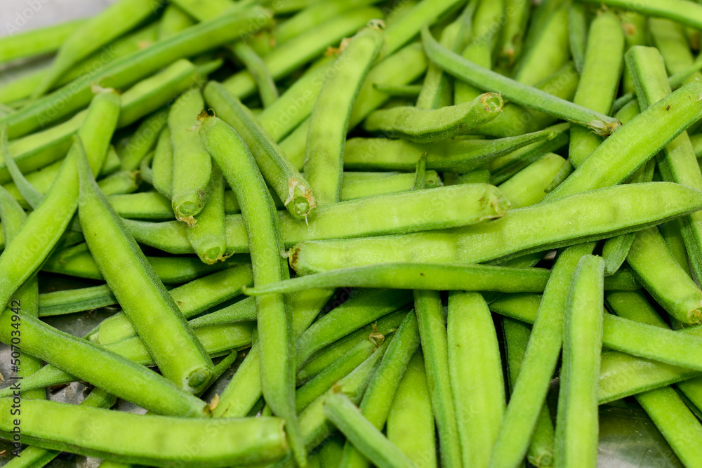 Fresh green organic cluster (guvar) beans vegetable Fresh green organic cluster (guvar) beans vegetable