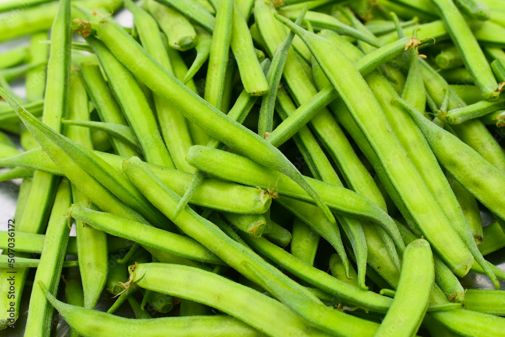 Fresh green organic cluster (guvar) beans vegetable Fresh green organic cluster (guvar) beans vegetable