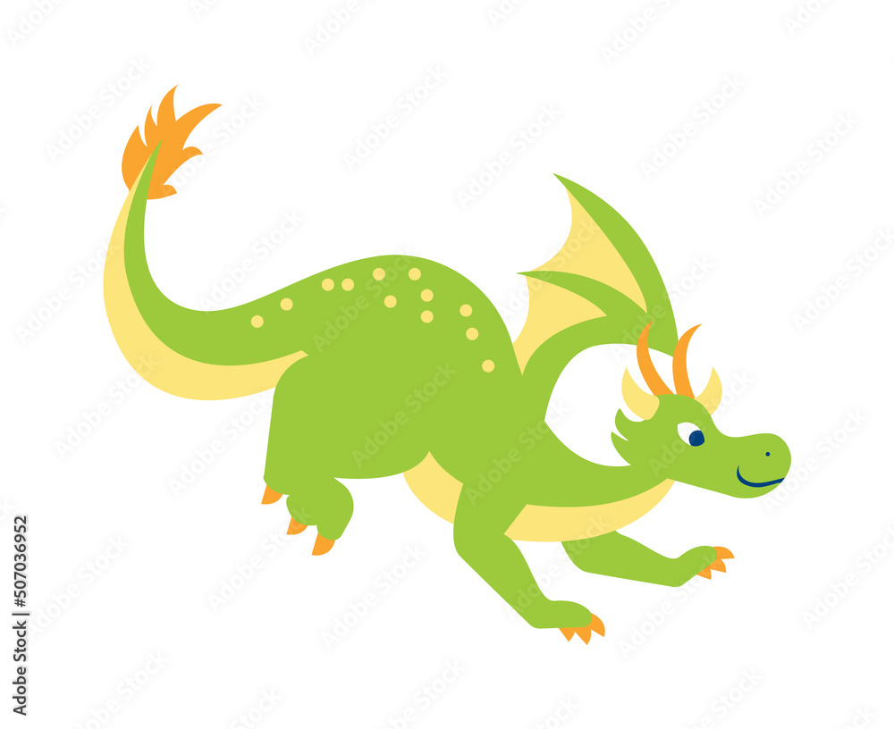 Cute dragon. Fairytale amphibian. Vector illustration Cute dragon. Fairytale amphibian. Vector illustration