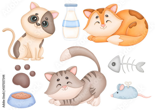 Cute Cats clipart with big eyes