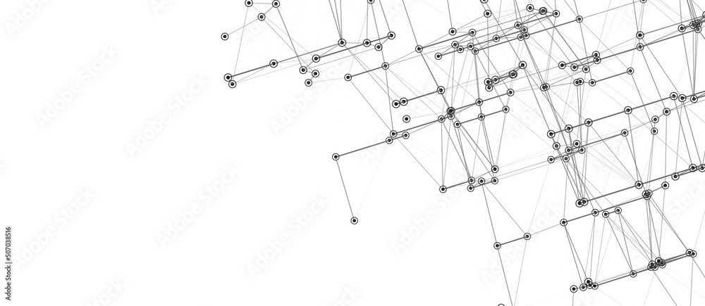 Abstract illustration with connected dots and lines. Digital network background. 3D rendering. Abstract illustration with connected dots and lines. Digital network background. 3D rendering.