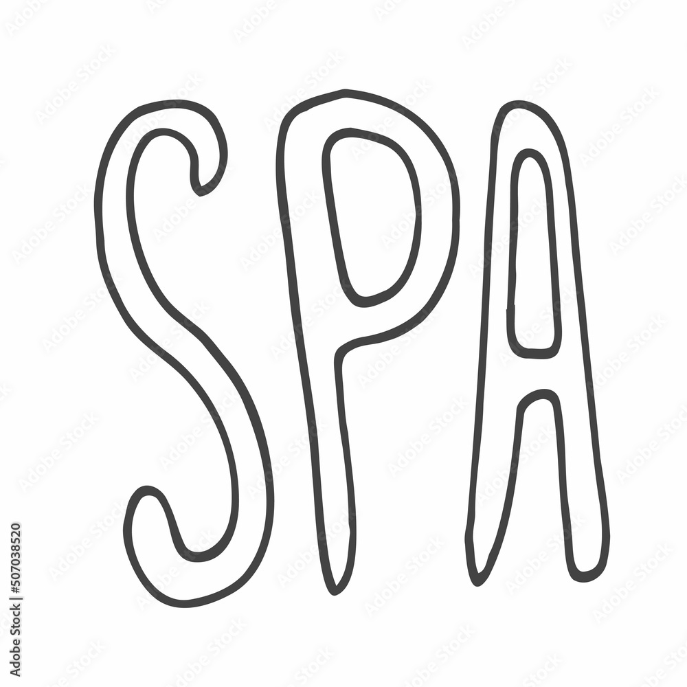 Spa. Hand written doodle vector word on white background Spa. Hand written doodle vector word on white background