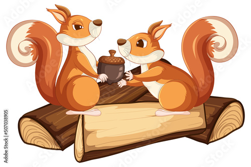 Cute squirrel with the acorn