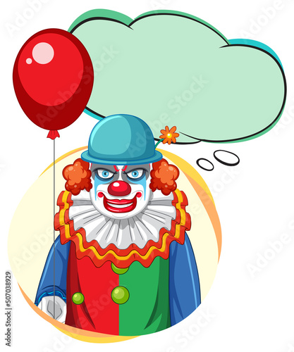 Clown with bubble speech