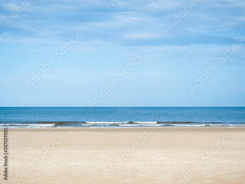 Beautiful beach sea landscape Blue sky and ocean