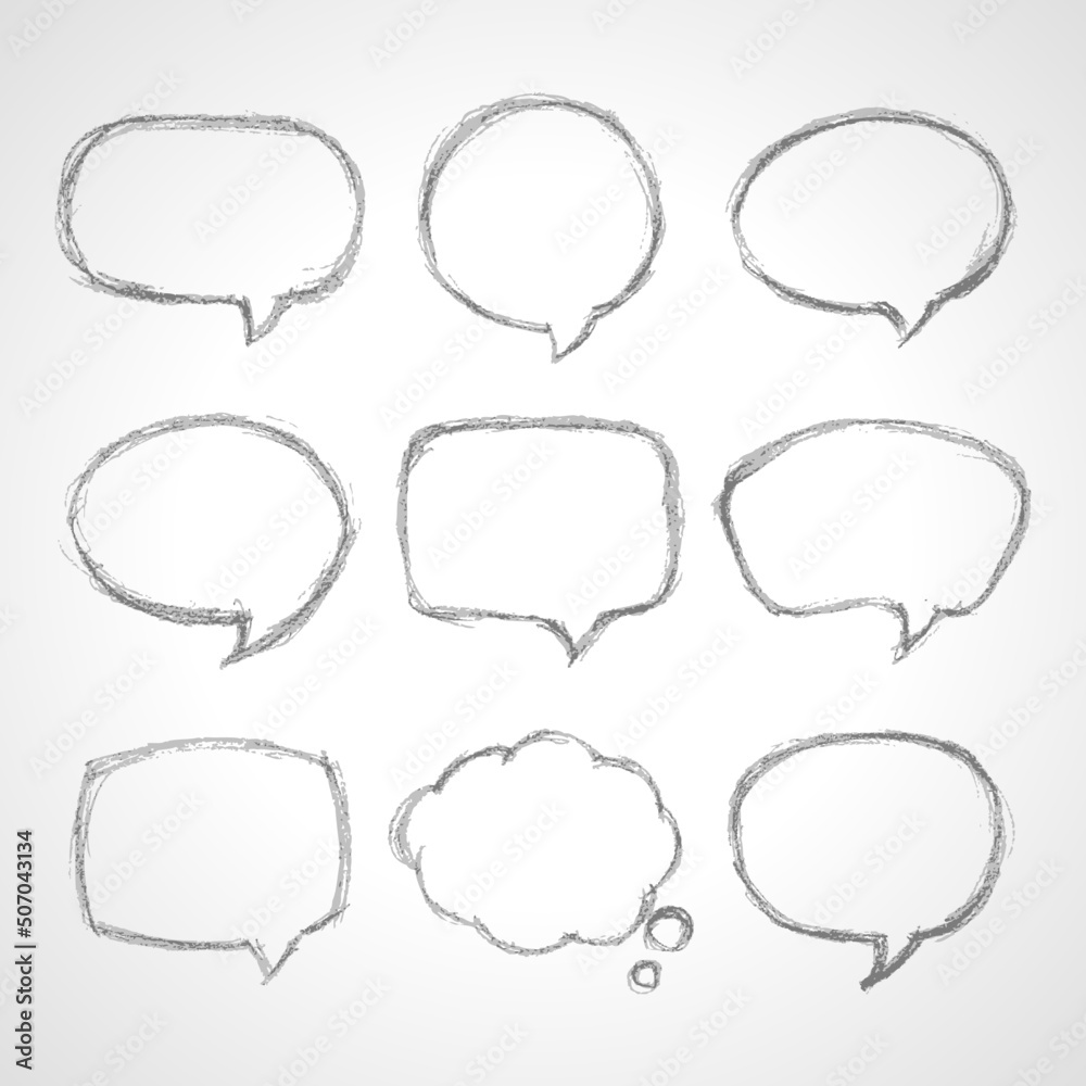 Sketches of various speech balloons Sketches of various speech balloons