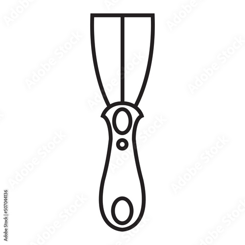 outline paint scraper isolated on white background