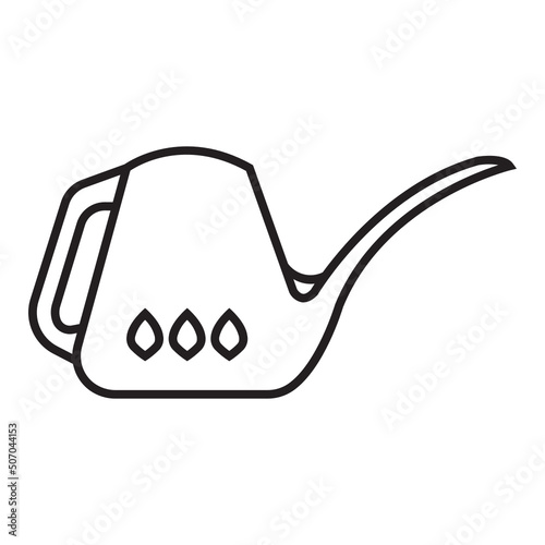 outline watering can isolated on white background