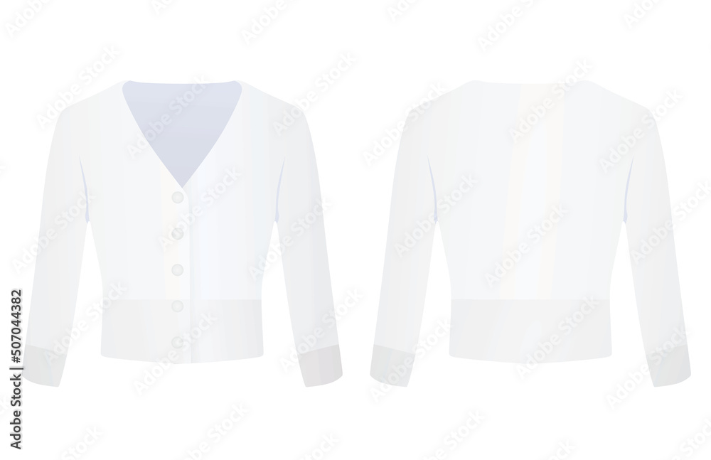 Fototapeta premium Long sleeve white blouse. vector illustration