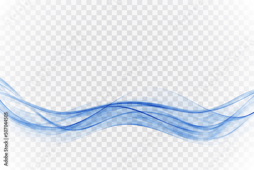 Transparent wave blue color,abstract wave flow.Vector element.