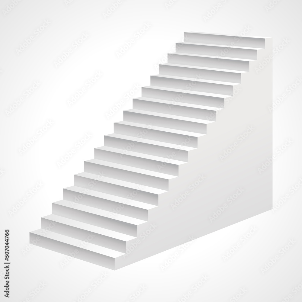 Vector illustration of simple gray staircase going up and leading to upper storey designed for modern building Vector illustration of simple gray staircase going up and leading to upper storey designed for modern building