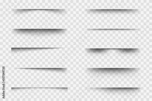 Realistic shadow effect vector set. Isolated components.