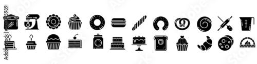 Bakery icon vector set. cooking illustration sign collection. bake symbol.