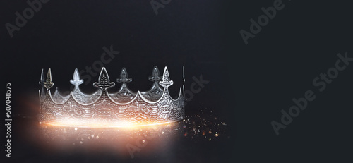 Obraz na płótnie low key image of beautiful queen or king crown