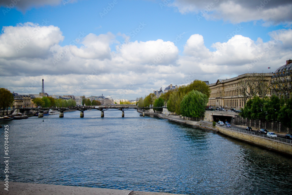 River View of the Paris from the Seine river