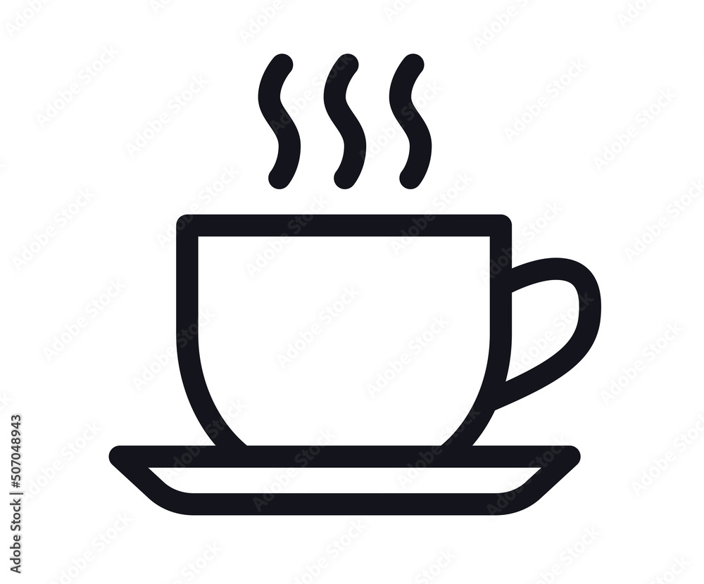 Cup of coffee or tea line art icon Cup of coffee or tea line art icon