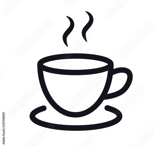 Hot drink cup line art icon