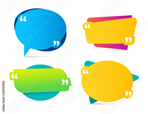 Color speech bubble for quotes collection isolated