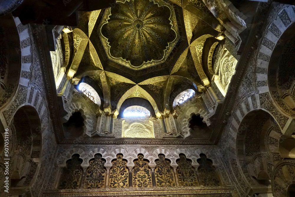 Interior of the Mezquita Cathedral in Cordoba