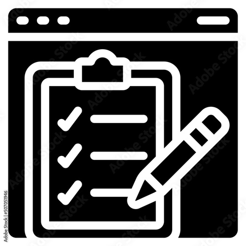 Online Test Checklist Icon