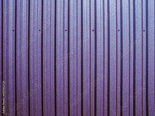 Background of blue corrugated metal sheet