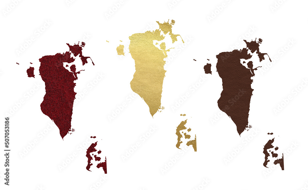 Obraz premium Political divisions. Patriotic sublimation leather textured backgrounds set on white. Bahrain