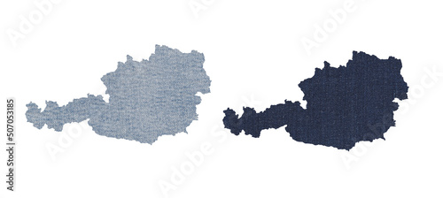 Political divisions. Patriotic sublimation denim textured backgrounds set on white. Austria