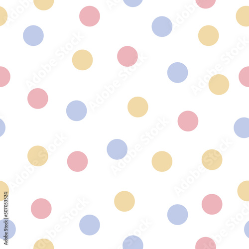 Seamless colored polka dot pattern