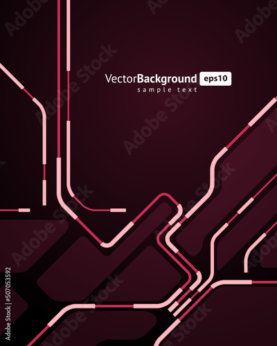 Dark pink purple microcircuit geometric infrastructure abstract microprocessor scheme poster background template vector illustration. Circuit cyberspace connection electronic technology