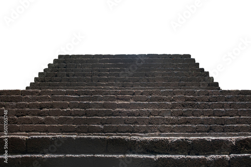 stone stairs of the castle isolated include clipping path on white background