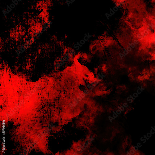 Red and black scratched smoke texture. Dark and ominous design. photo