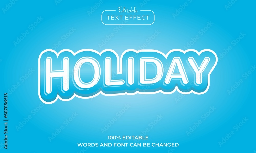 Editable text effect holiday title style
